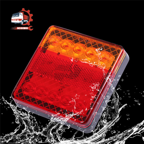 AOHEWEI 2PCS LED Trailer Tail Lights Lorry Brake Rear Side Waterproof Lamp Indicator Turn Signal for Truck Caravan Van Boat 12V ► Photo 1/6