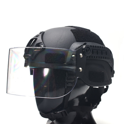 Tactical Fast MICH AF Helmet Vintage Durable Windscreen Anti Riot Lens Guide Rail Connected Mask CS Face Protective lens ► Photo 1/6