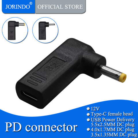 JORINDO Type-C jack to DC3.5*1.35/4.0*1.7/5.5*2.5MM PD deceives 12V fast charge converter，for Router, tablet, Tmall wizard ► Photo 1/6