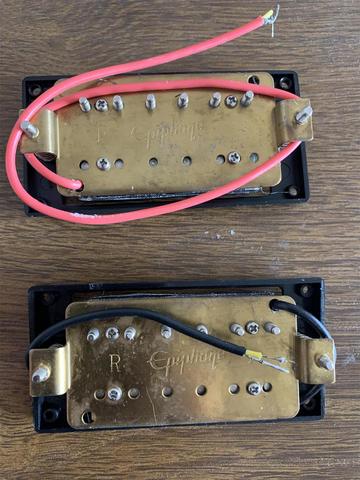 Set of Genuine Epi Guitar High Power Ceramic Magnet Bar Open Humbucker Pickup Black MADE IN KOREA #P208 ► Photo 1/5