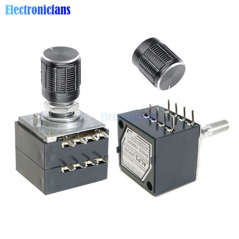 Rotary Potentiometer 50K 100K LOG ALPS RH2702 Audio Volume Control Pot Stereo W Loudness L with Potentiometer Knob Dia. 6mm Shaf ► Photo 1/6