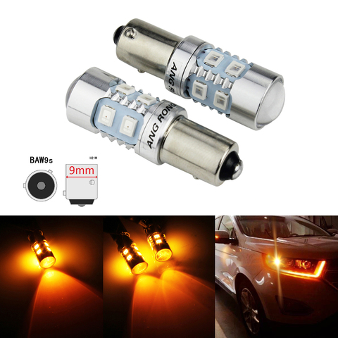 ANGRONG 2x HY21W BAW9s LED Light Amber Indicator Revese Turn Signal Light Bulb For Citroen C4 Grand Picasso ► Photo 1/6