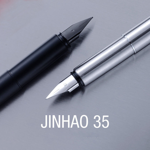High Quality Jinhao 35 Fountain Pen Frosted Black Stainless Steel 3.08MM Nib Pen Ink Pens Stationery Office School Supplies ► Photo 1/6