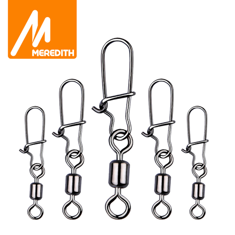 MEREDITH 50PCS Pike Fishing Accessories Connector Pin Bearing Rolling Swivel Stainless Steel Snap Fishhook Lure Swivels Tackle ► Photo 1/6