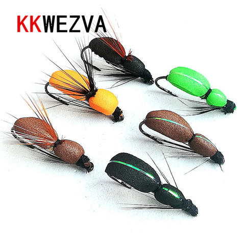 KKWEZVA 18pcs fishing fly lures insect dry floating type insect similar to artificial fly bait Trout bait fishing Tackle ► Photo 1/6