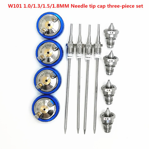 W-101 Perfect atomization High quality 1.0/1.3/1.5/1.8mm nozzle sprayer Three-piece needle cap set  W101 nozzle kit spray gun ► Photo 1/6