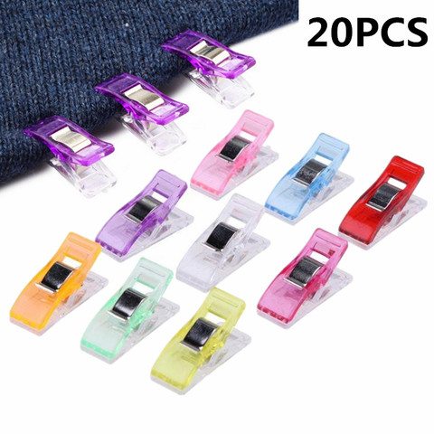 20pcs DIY Patchwork Job Foot Case Multicolor Plastic Clips Hemming Sewing Tools Sewing Accessories Crafts Sewing Clips 5BB5812 ► Photo 1/6