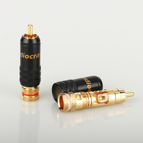 8X RCA connectors male-0144 signal line plug 0144 RCA plug lotus head copper RCA plug gold plated  ► Photo 1/1