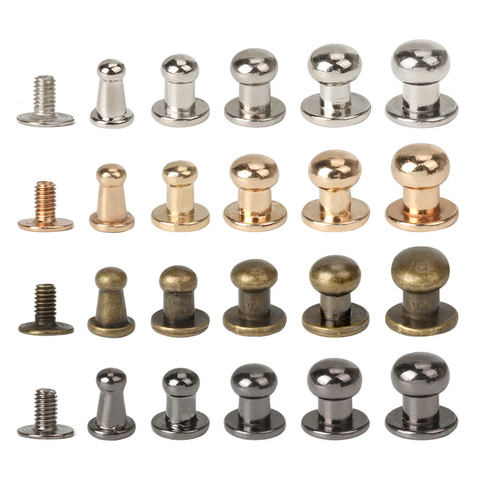 10 Pack 5 colours Zinc alloy Round Nipple Head Button Stud Screws  4I5I6I7I8I10mm Screws Nail Rivet for DIY Leather Craft H-101 ► Photo 1/5