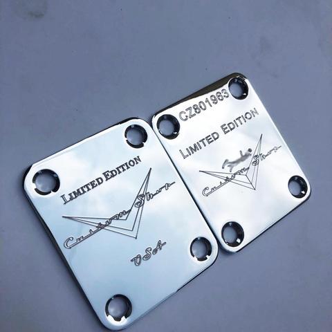 LIMITED EDITION Custom Shop Chrome Neck Plate For ST/Tele Electric Guitar,Including screws ► Photo 1/6