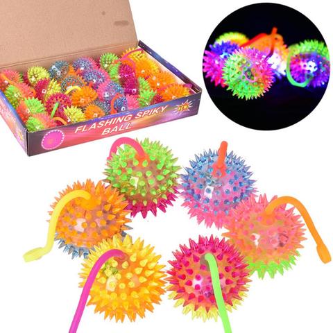 1 Pc Kids Glowing Ball Toy LED Light Up Flashing Soft Prickly Massage Ball Elasticity Fun Toys Children Squeeze Anti Stress Toys ► Photo 1/6