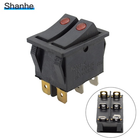 1PCS Rocker switch belt cat-eye switch double switch ON-OFF ► Photo 1/1