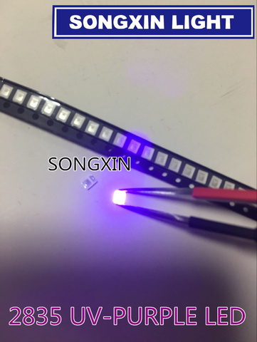 100pcs Diodes 2835 3528 SMD UV LED Purple Lamp Bead 395 - 410nm Ultraviolet Light-emitting Diodes Ultra Violet 0.2W Bead Lamp ► Photo 1/4