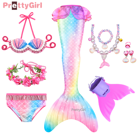 2022 New Swimming Mermaid Tail with Bikini Mermaids Swimwear Costume Cosplay Kids Mermaid Costume for Birthday Party ► Photo 1/6