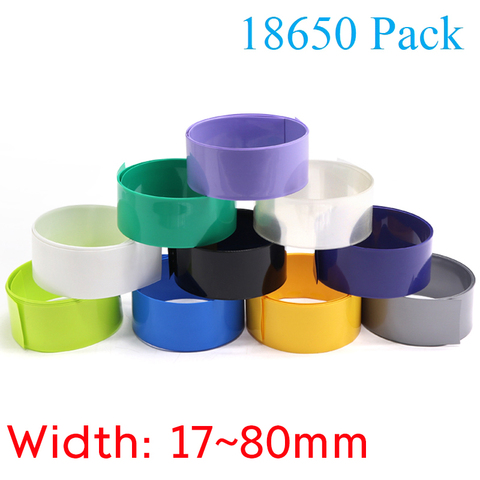 17mm ~ 80mm 18650 Lithium Battery Heat Shrink Tubing Li-ion Wrap Cover Skin PVC Shrinkable Tube Film Sleeves Insulation Sheath ► Photo 1/1