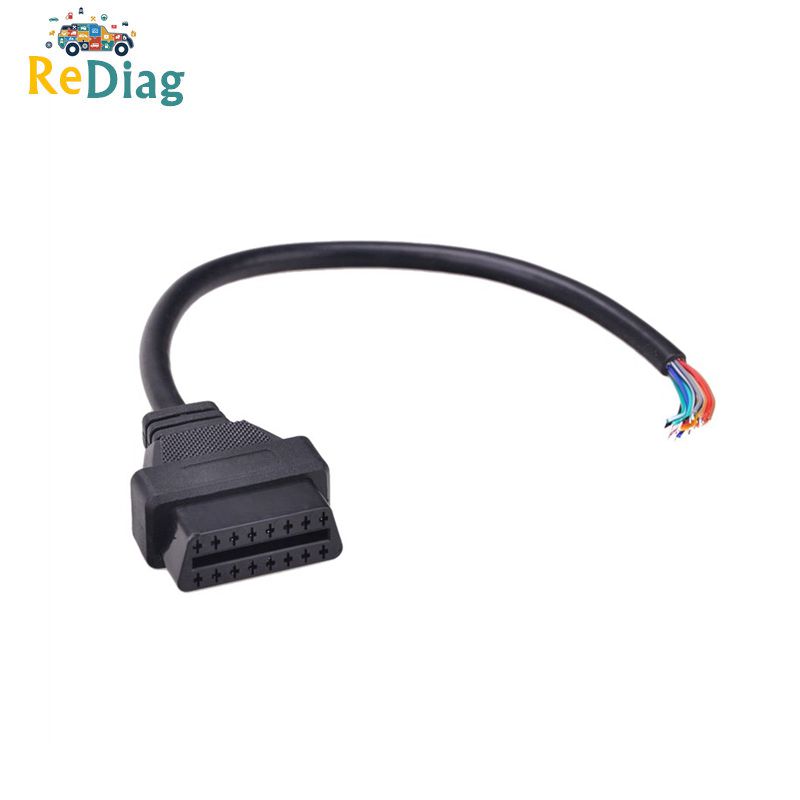 16Pin OBD2 Male Plug Adapter Opening Cable Connector For ELM327 Extension Auto 