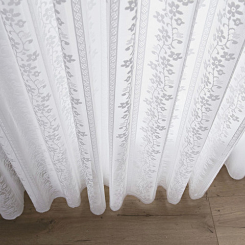 Lace Gauze Curtains White Striped Tulle For Living Room Bedroom Balcony Window Curtain Princess Mosquito Nets Wave Special Offer ► Photo 1/6