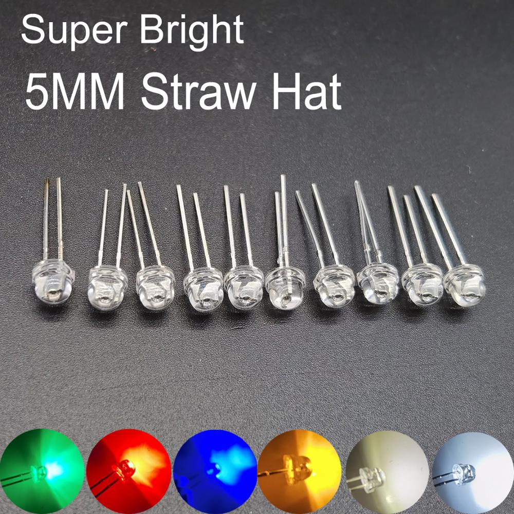 50PCS X F5 5mm BLUE Straw Hat Superbright LED Light LED Lamp