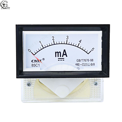 85C17 1mA 20mA 50mA DC Pointer type DC ammeter micro ammeter head Rectangle Shaped Vertical Mounted Analog Ammeter Ampere Meter ► Photo 1/6