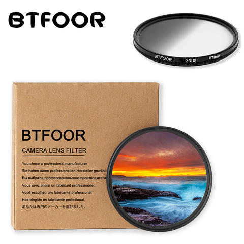 BTFOOR Gradient Nd Gnd Filter 49 52 55 58 67 72 77 82 Mm for Camera Canon Lens EOS M50 6d 250d 600d Nikon D3200 D3500 Sony A6000 ► Photo 1/6