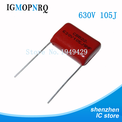 New 10PCS/Lot CBB capacitor 105 630V 105J 1UF 1000NF P20 630V105J CL21 Metallized Polypropylene Film Capacitor pitch 20mm ► Photo 1/2