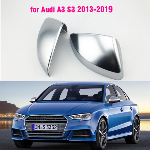 Car Mirror Cover For Audi A3 S3 2013- 2022 Matte Chrome Silver Rearview Mirror Cover Protection Cap Car Styling ► Photo 1/6