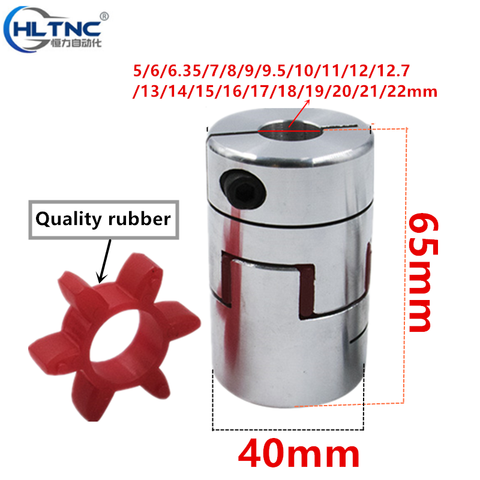 CNC Motor ballscrew Jaw spider plum Shaft Coupler Flexible Coupling D40 L65 5/6/7/8/9/10/12/14/15/16/17/18/19/20/21/22mm ► Photo 1/6