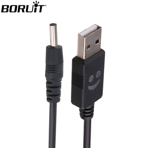 BORUiT USB to 3.5mm 5V DC Jack Power Cable Charger For LED Headlamp Head Torch Headlight Flashlight USB Smile ► Photo 1/6