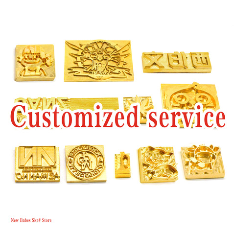 Customized LOGO Leather stamp Copper Brass Wood Paper Skin Bread Cake Die Heating Emboss Mold Letter Metal Stamp Brand iron skin ► Photo 1/6