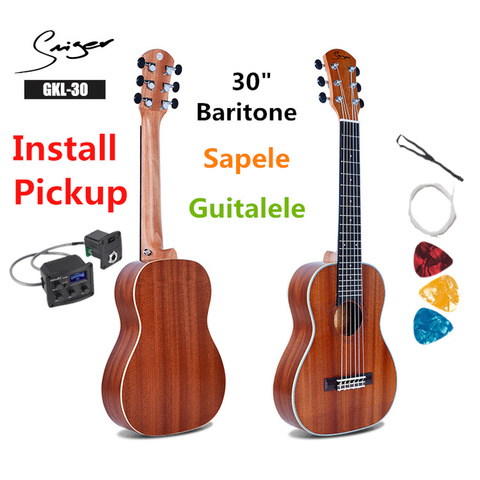 Guitalele Guilele 30 Inches Mini Electric Guitarlele Baritone Acoustic Guitars 6 Strings Ukelele Pickup Travel Guitar Music ► Photo 1/6