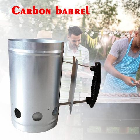 BBQ Grill Camping Stove Outdoor Anti Slip Barbecue Tool Charcoal With Handle Chimney Starter Carbon Fast Ignition Storage Bucket ► Photo 1/6