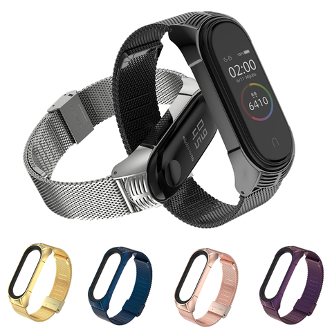 For Mi Band 4 Strap For Xiaomi Mi Band 4 Metal Screwless Stainless Steel Mi Band 3 Strap TF Bracelet Miband 4 3 Correa Design ► Photo 1/6