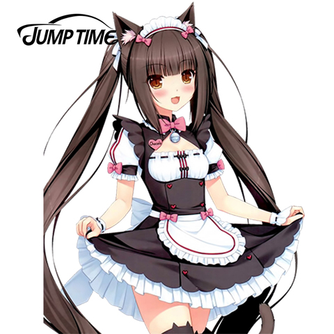 JumpTime 13cm x 10.2cm 3D Sexy Cute Chocola Maid Anime Sayori Neko Works  Waterproof Car Window Bumper Accessories Car Sticker ► Photo 1/3