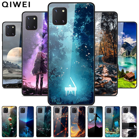 For Samsung Note 10 Lite Case 2022 Fashion Glass Hard Back Cover Funda For Samsung Galaxy Note10 Lite S10 Lite Phone Case Bumper ► Photo 1/6