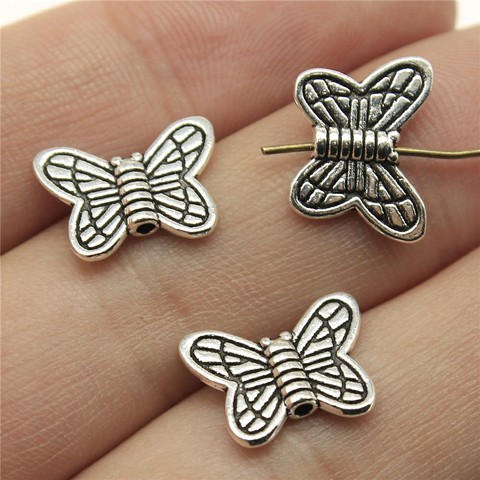 WYSIWYG 20pcs 14x11mm Butterfly European Beads For Jewelry Making Butterfly Small Hole Spacers Beads ► Photo 1/1