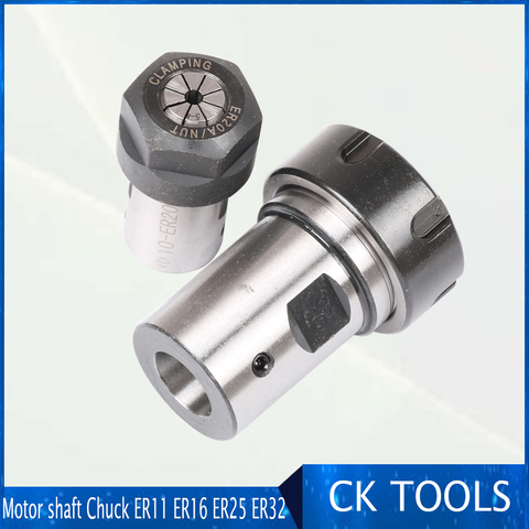 ER20 collet Motor shaft Chuck ER ER11 ER16 ER25 ER32 spindle Extension Rod tool holder CNC Milling drill chuck B10 12 18 ► Photo 1/6