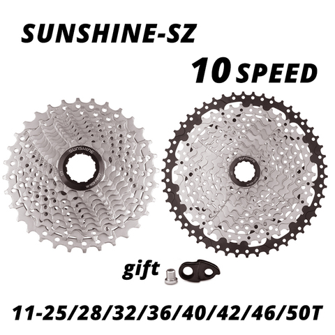 SUNSHINE 10 speed Cassette 10S 10V MTB bike Road Bicycle Freewheel Flywheel 10S 25/28/32/36/40/42/46/50T for deore m6000 SRAM ► Photo 1/1