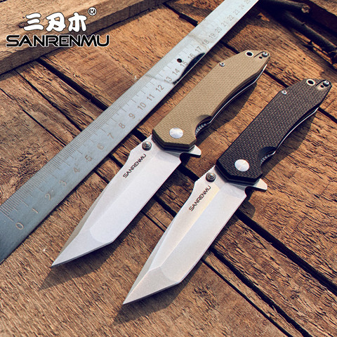 SANRENMU SRM 9001/9002 12C27 Blade G10 Handle Folding Knife Outdoor Survival multi tools Camping Pocket EDC Knives Top ► Photo 1/6