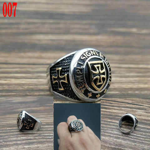 Stainless Steel Hand of God Cross Ring  Knights Templar Cross Shield Ring  Six Stars of David Ring  Exorcism Cross Letter Ring ► Photo 1/6