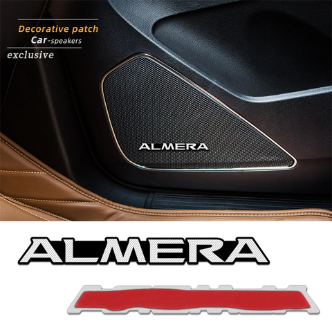 4pcs 3D aluminum speaker stereo speaker badge emblem Sticker for Nissan Almera G15 N16 Car-Styling Badge Accessories ► Photo 1/6