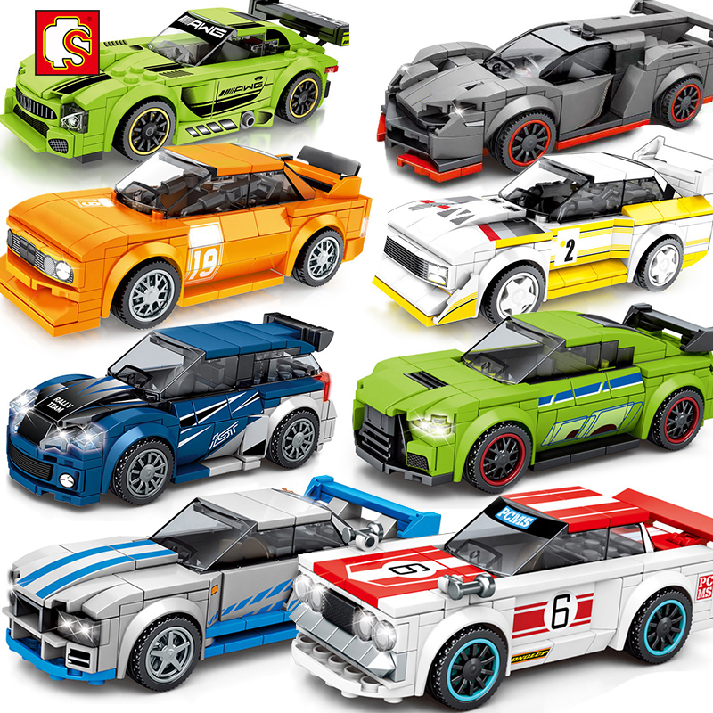 Car Classic Vehicle New Bricks Speed Blocks Toys Super Building Champions Kids 