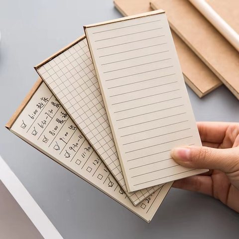 1pc Pocket Kraft Paper Memo Pad Notepad Stationery Scrapbooking Memo Notes To Do List Tear Checklist Note Pad Blank White Labels ► Photo 1/6