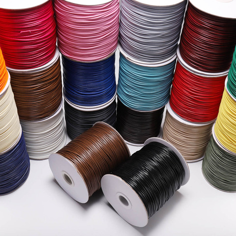 10m/lot leather line cotton Waxed Cotton Cord Waxed Thread Cord String Strap Necklace Rope Bead For Jewelry Making DIY Bracelet ► Photo 1/6