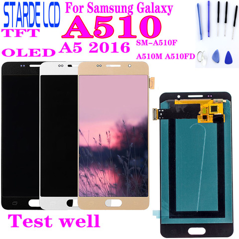 For SAMSUNG Galaxy A5 2016 A510 SM-A510FD A510F A510M LCD Display and Touch Screen Digitizer Assembly Replacement Parts ► Photo 1/6