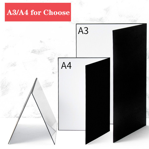 A3/A4 Camera Photography Accessory Collapsible Cardboard White Black Silver Reflector Absorb Light Thick Reflective Paper ► Photo 1/6