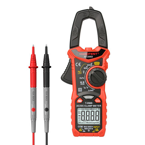 Habotest HT206D AC DC 600V 600A Ohm Hz Temperature Digital Clamp Meter multimeter pinza amperimetrica ► Photo 1/6