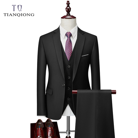 Men Suit 2022 Spring and Autumn High Quality Custom Business Suit Three-piece Slim Large Size Multi-color Suit One-button Suit ► Photo 1/6