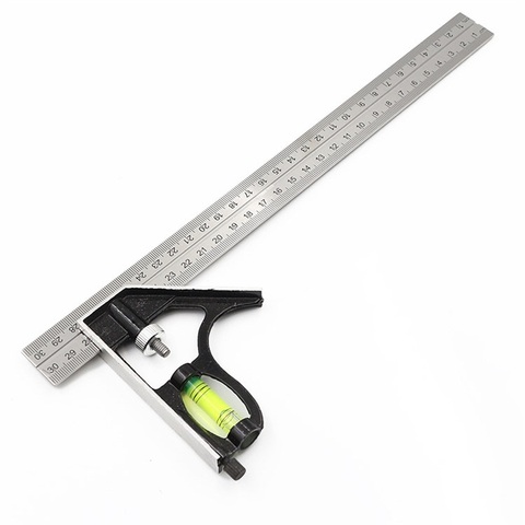 1PC Precise Stainless Steel Measuring Tools Aluminium Combination Square Diy Workshop Hardware Angle Spirit Level 30cm ► Photo 1/6