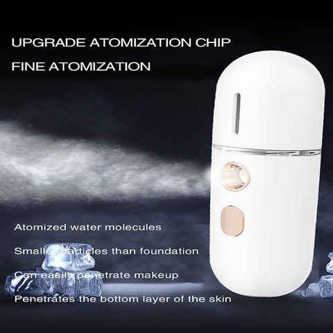 Mini Portable Humidifier Nano Mister Facial Steamer Device Beauty Spray Hydrating Apparatus Cold Spray Apparatus Rechargeable ► Photo 1/6