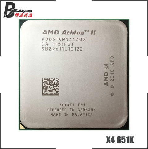 AMD Athlon II X4 651 X4 651X X4 651K 3.0 GHz Quad-Core CPU Processor AD651KWNZ43GX / AD651XWNZ43GX Socket FM1 ► Photo 1/1